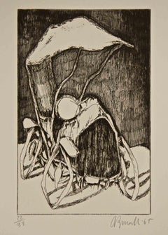 Jalopy and Alley - Etching by Armando Buratti - 1965