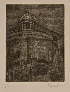 Roman Church - Etching by Armando Buratti - 1967