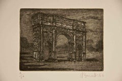 Rome, Arch of Constantine - Etching by Armando Buratti - 1967