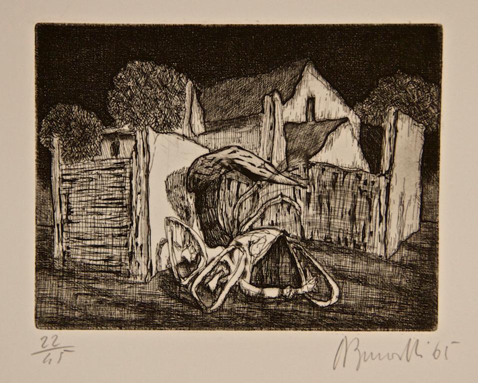 Firmado a mano. Edición de 45 copias.

Referencia: Catálogo Battisti n.4.

Armando Buratti (Roma, 1924), es un artista y pintor italiano. Su primera exposición tuvo lugar en 1946, y a partir de ese momento expuso sus obras en varias ocasiones,