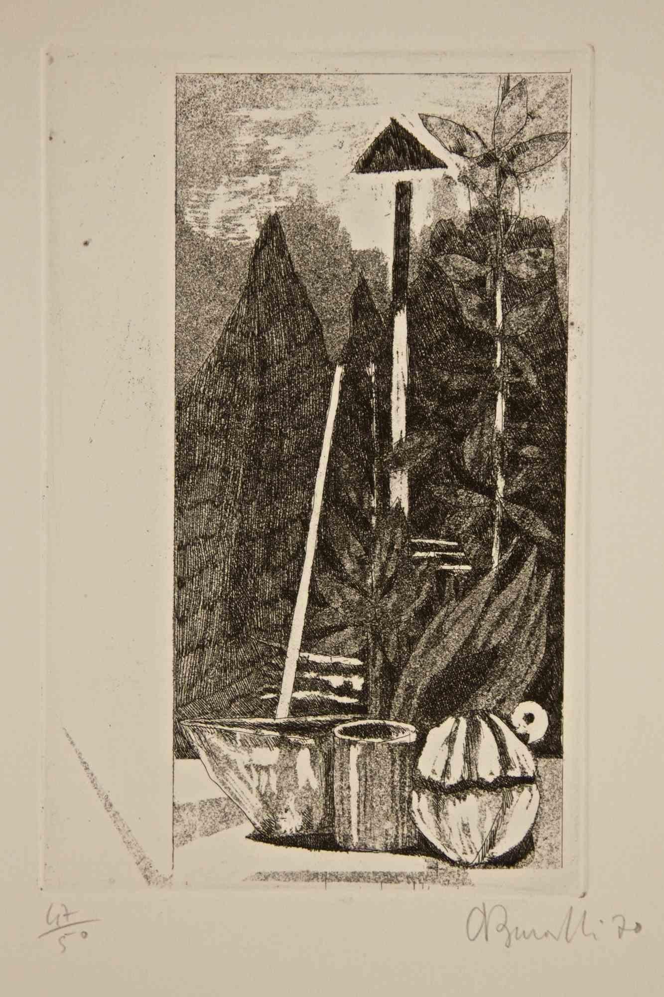 Hand signed and numbered. Edition of 50 prints.

Reference: Catalogue Battisti n.66.

Armando Buratti (Rome, 1924), is an italian artist and painter. His first exhibition was held in 1946, and from that moment he exposed his works in several