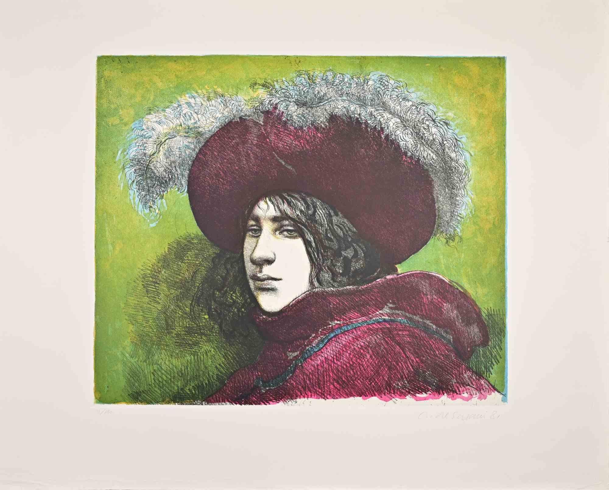 Portrait - Lithograph by Armando De Stefano - 1985