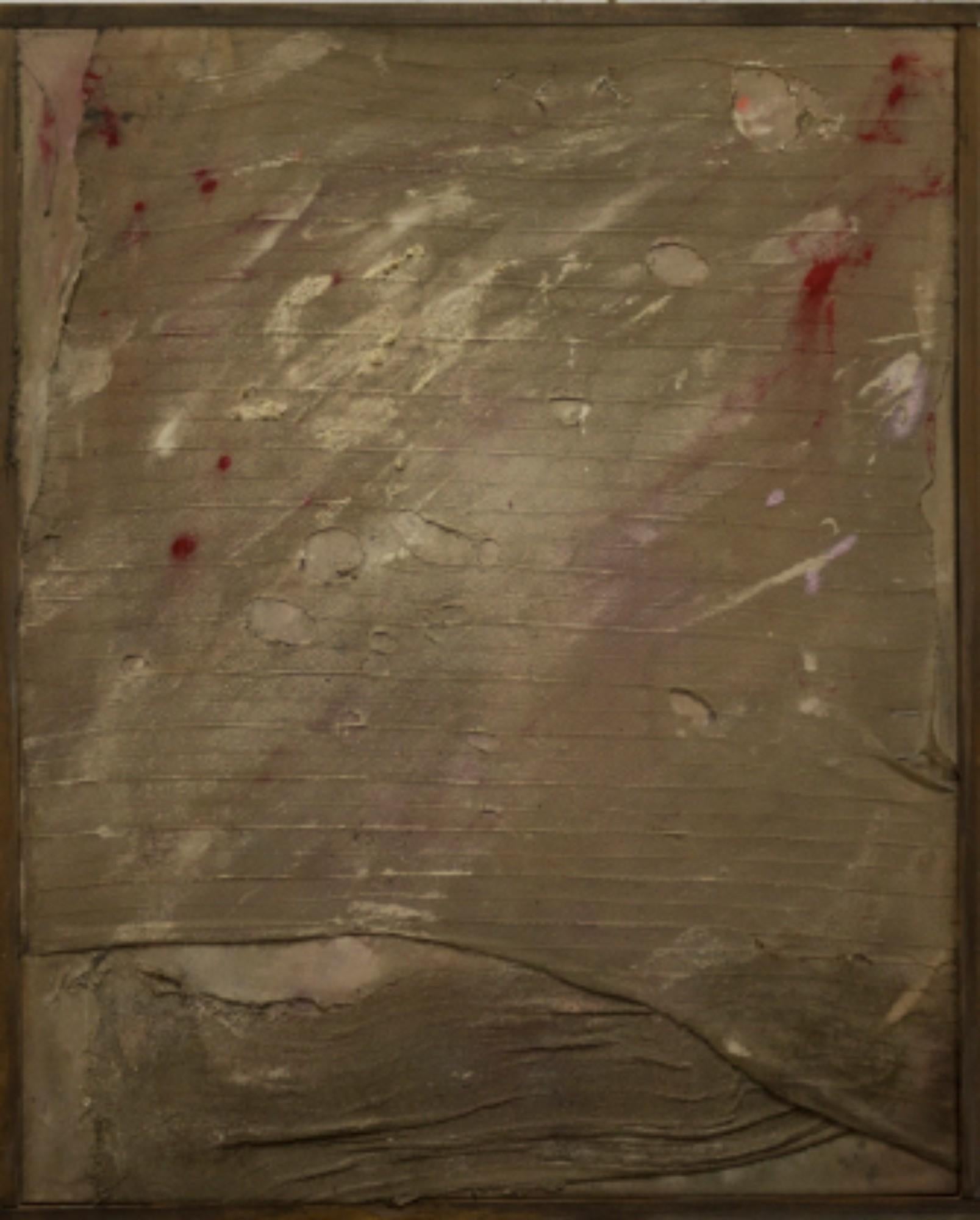 Abstract Painting in green Tones on Stretched Textile, 2024