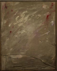 Abstract Painting in green Tones on Stretched Textile, 2024