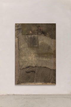 Mixed Fabric Composition with Expressive Seams in Earthy greens, 2024