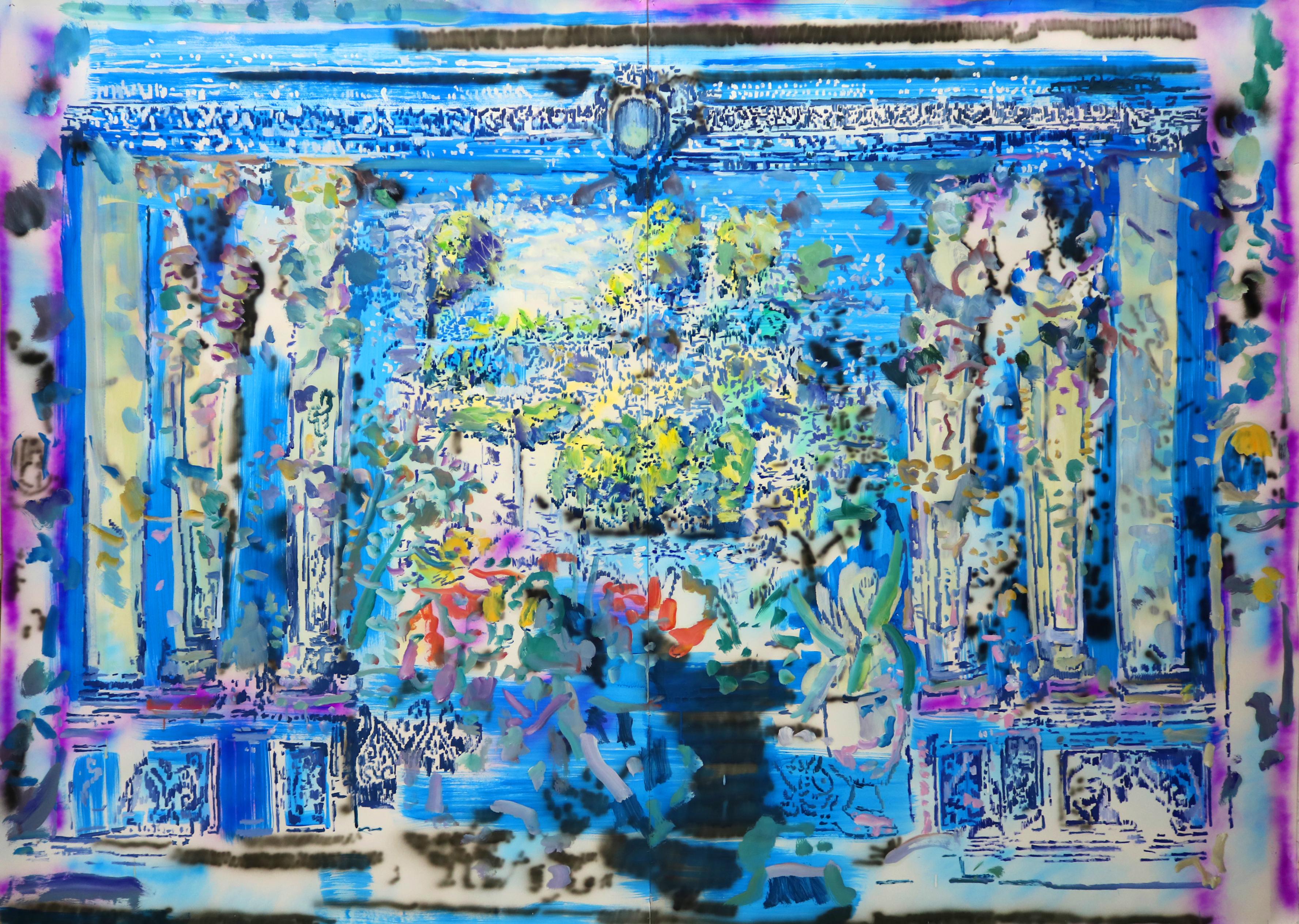 Armando Rabadan Figurative Painting - Blue Gate (diptych)