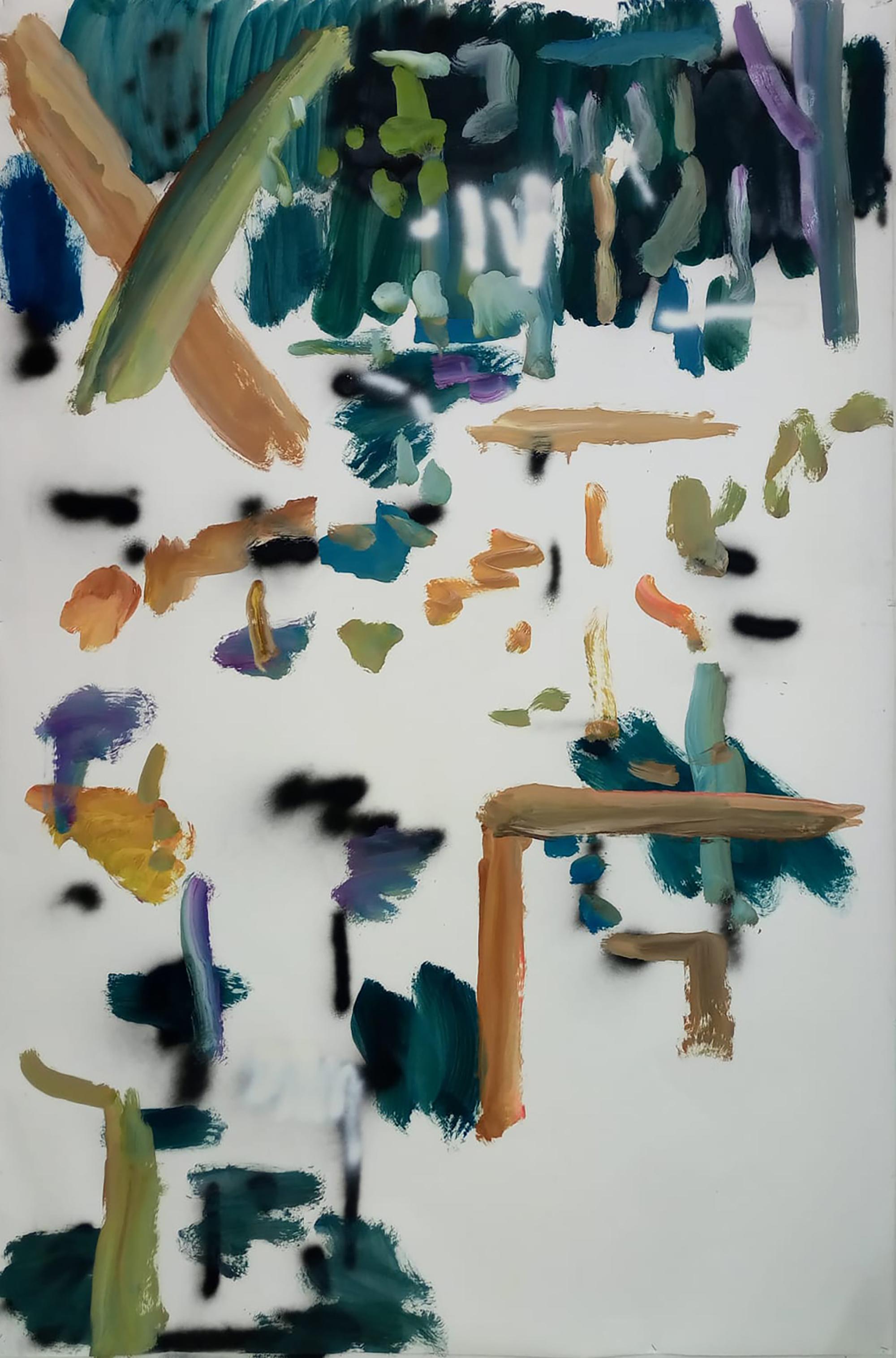 Gurke (Grau), Figurative Painting, von Armando Rabadan
