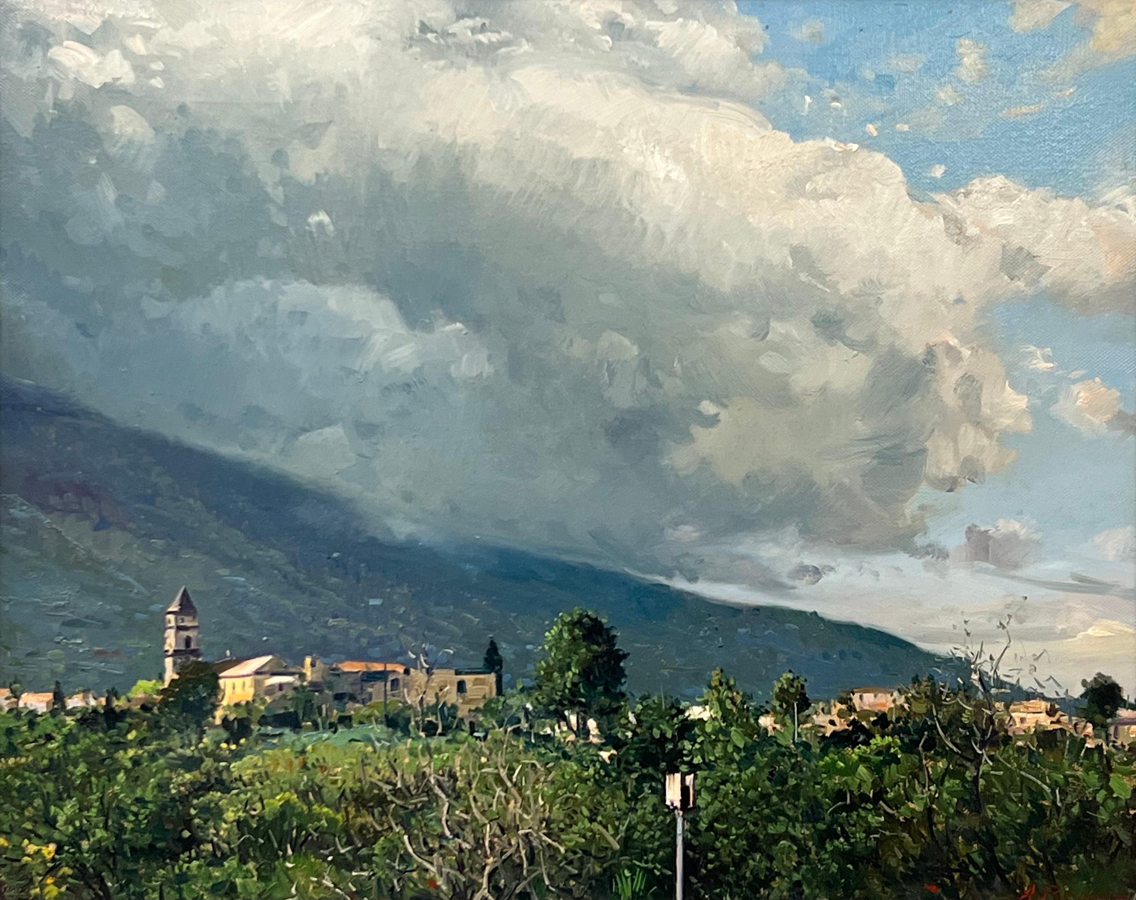 Mountains in the Clouds in Tuscany Italy by 20th Century Italian Artist For Sale 2