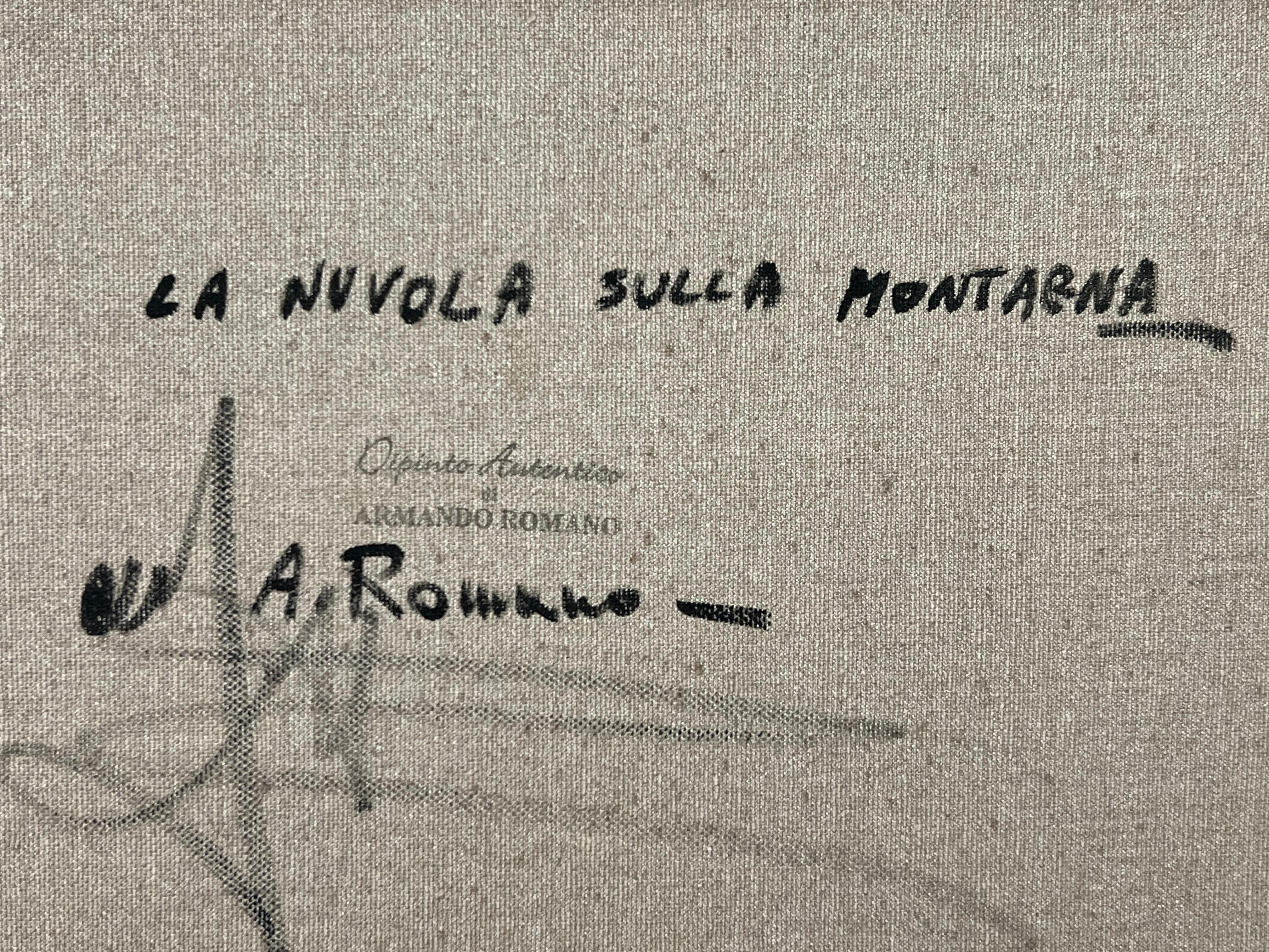 Mountains in the Clouds in Tuscany Italy by 20th Century Italian Artist For Sale 4