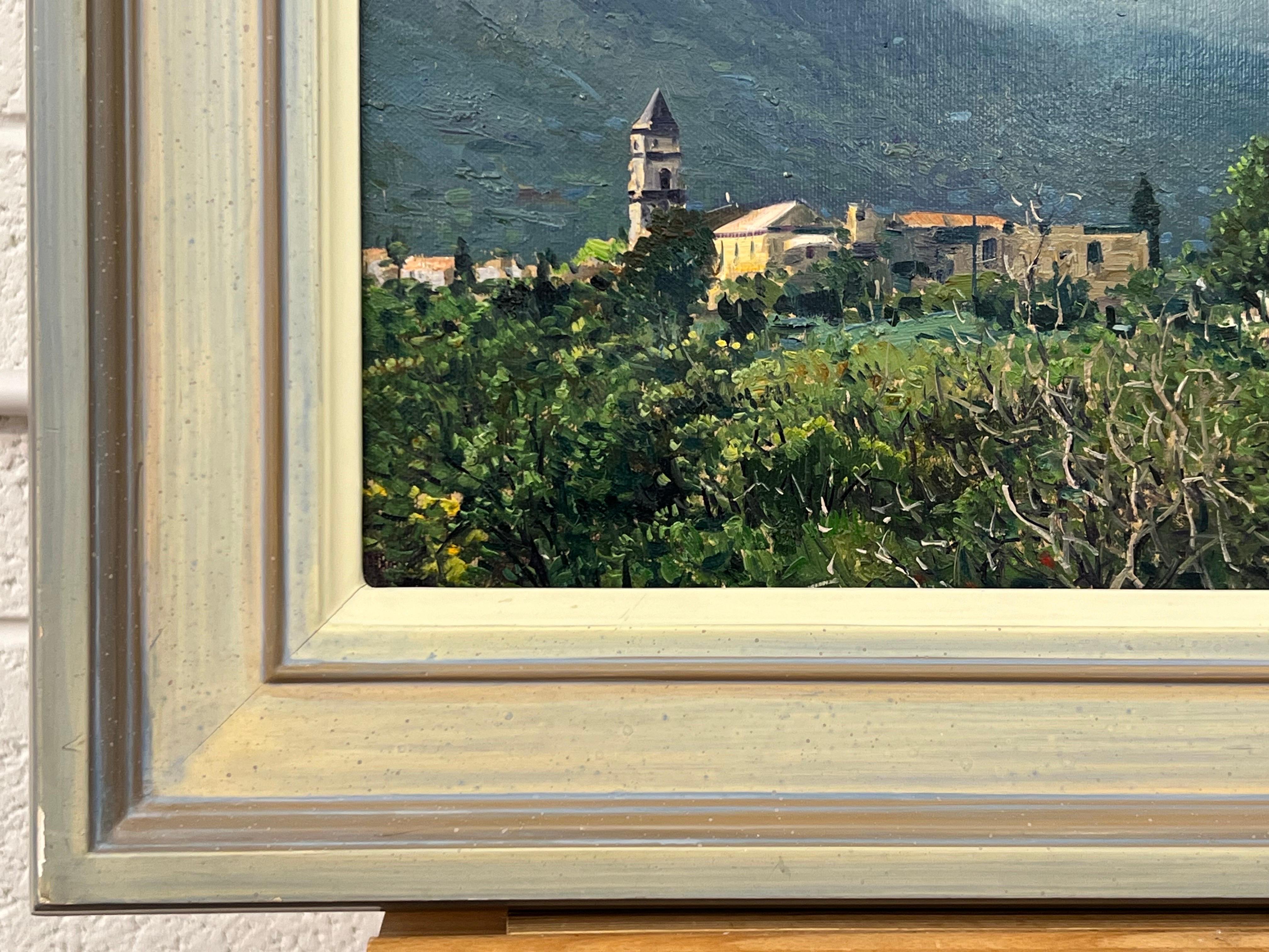 Mountains in the Clouds in Tuscany Italy by 20th Century Italian Artist - Contemporary Painting by Armando Romano