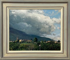 Vintage Mountains in the Clouds in Tuscany Italy by 20th Century Italian Artist
