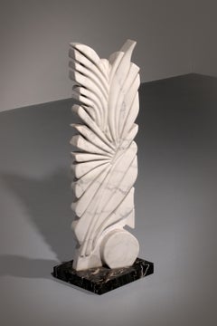 Armando Rosato Carrara Marble Sculpture, Mid-Century Modern, 1977
