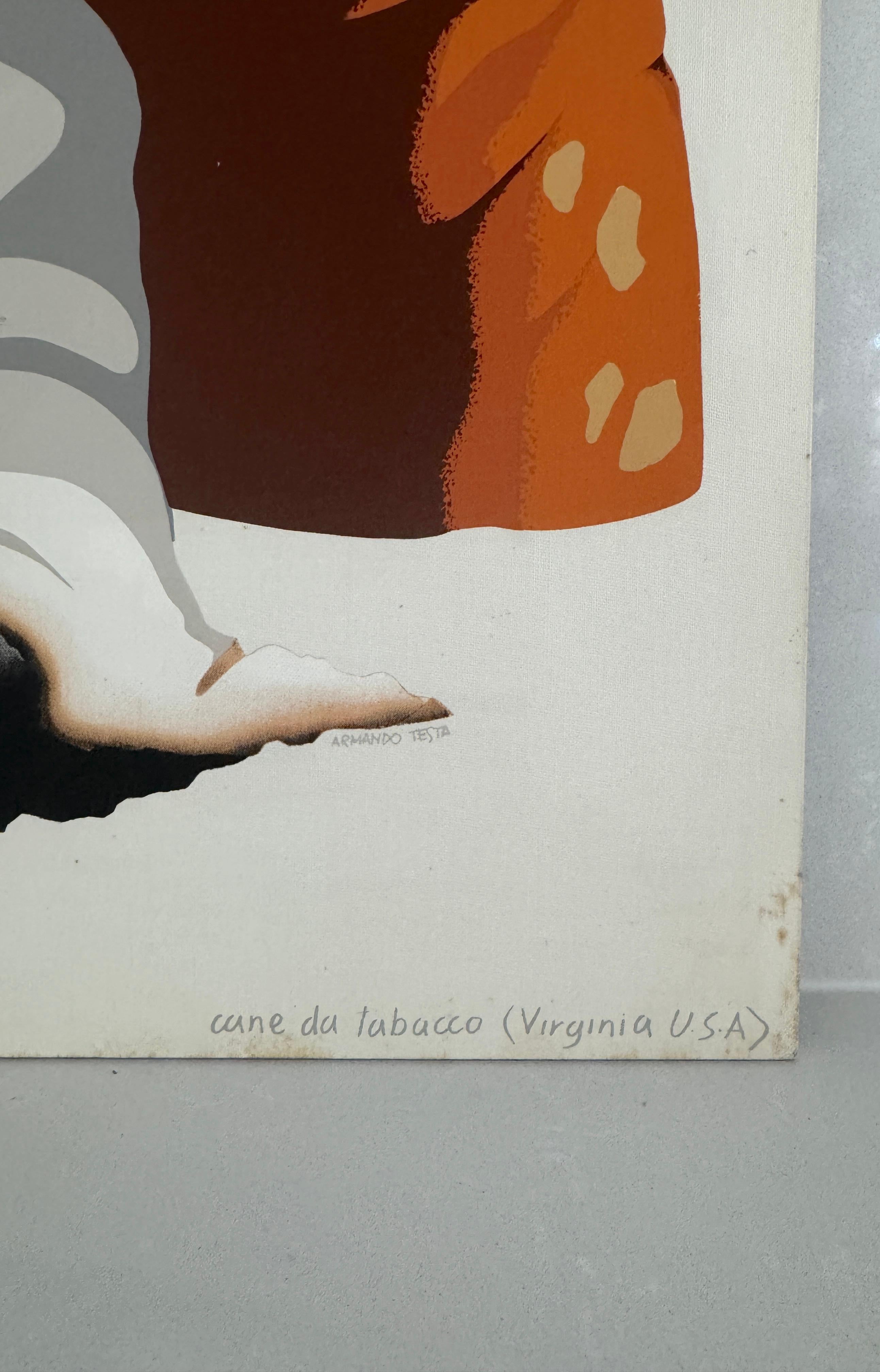 Armando Testa, Tobacco Dog, 7-Farben-Siebdruck, 1979 im Zustand „Relativ gut“ im Angebot in Rivoli, IT