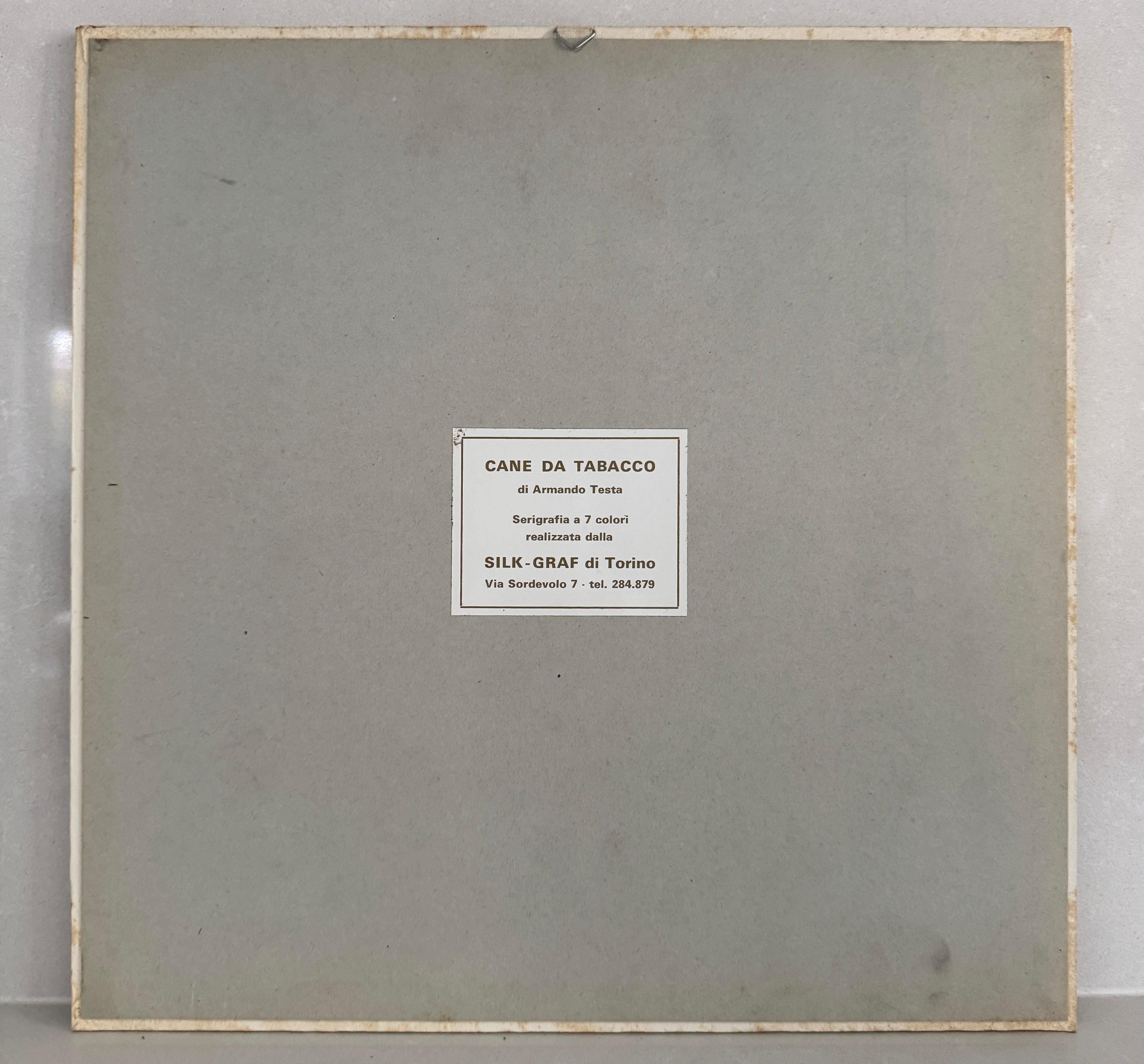 Armando Testa, Tobacco Dog, 7-Farben-Siebdruck, 1979 (Leinwand) im Angebot