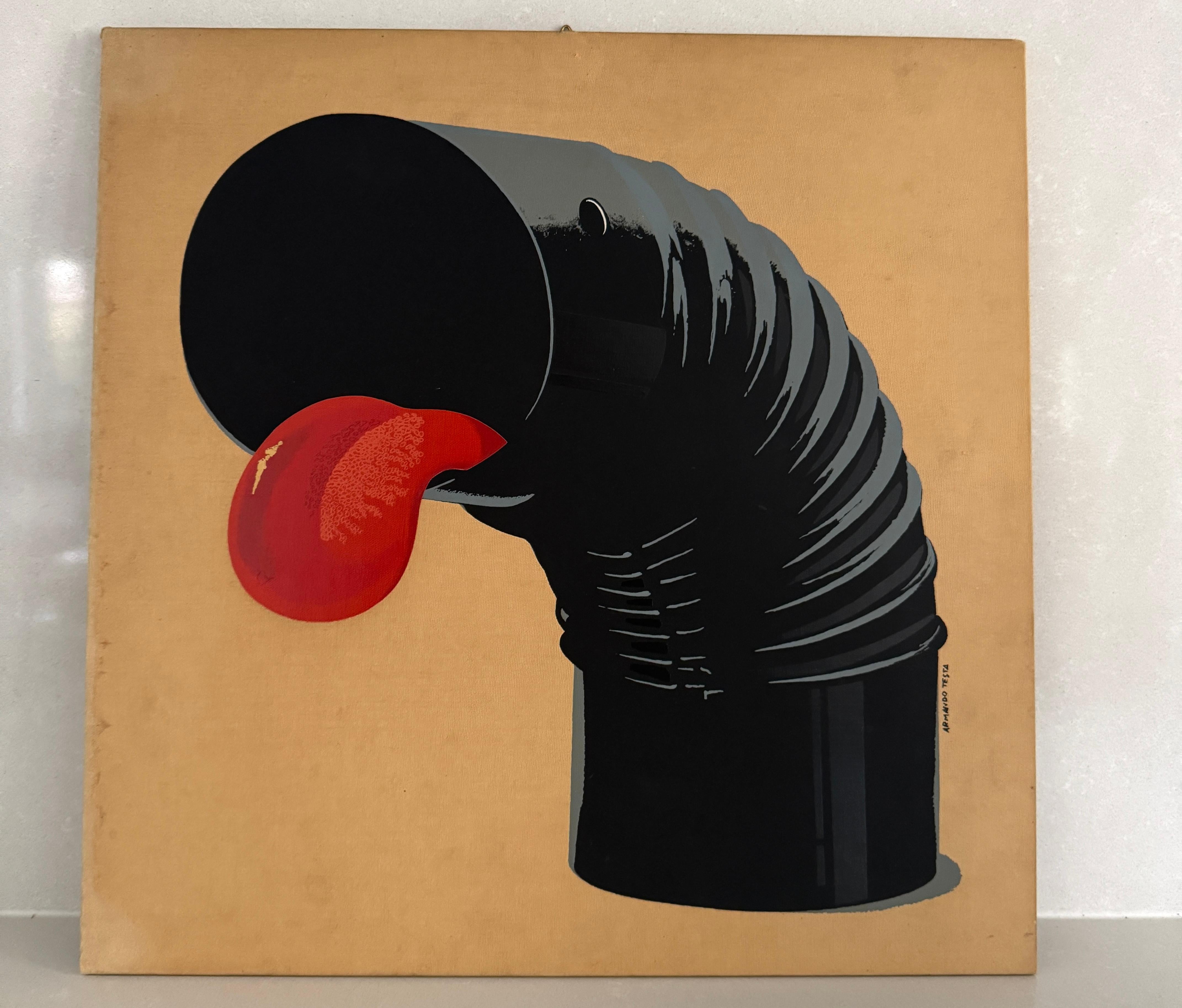 Italian Armando Testa, Stray dog, 9-color silkscreen print, 1972 For Sale