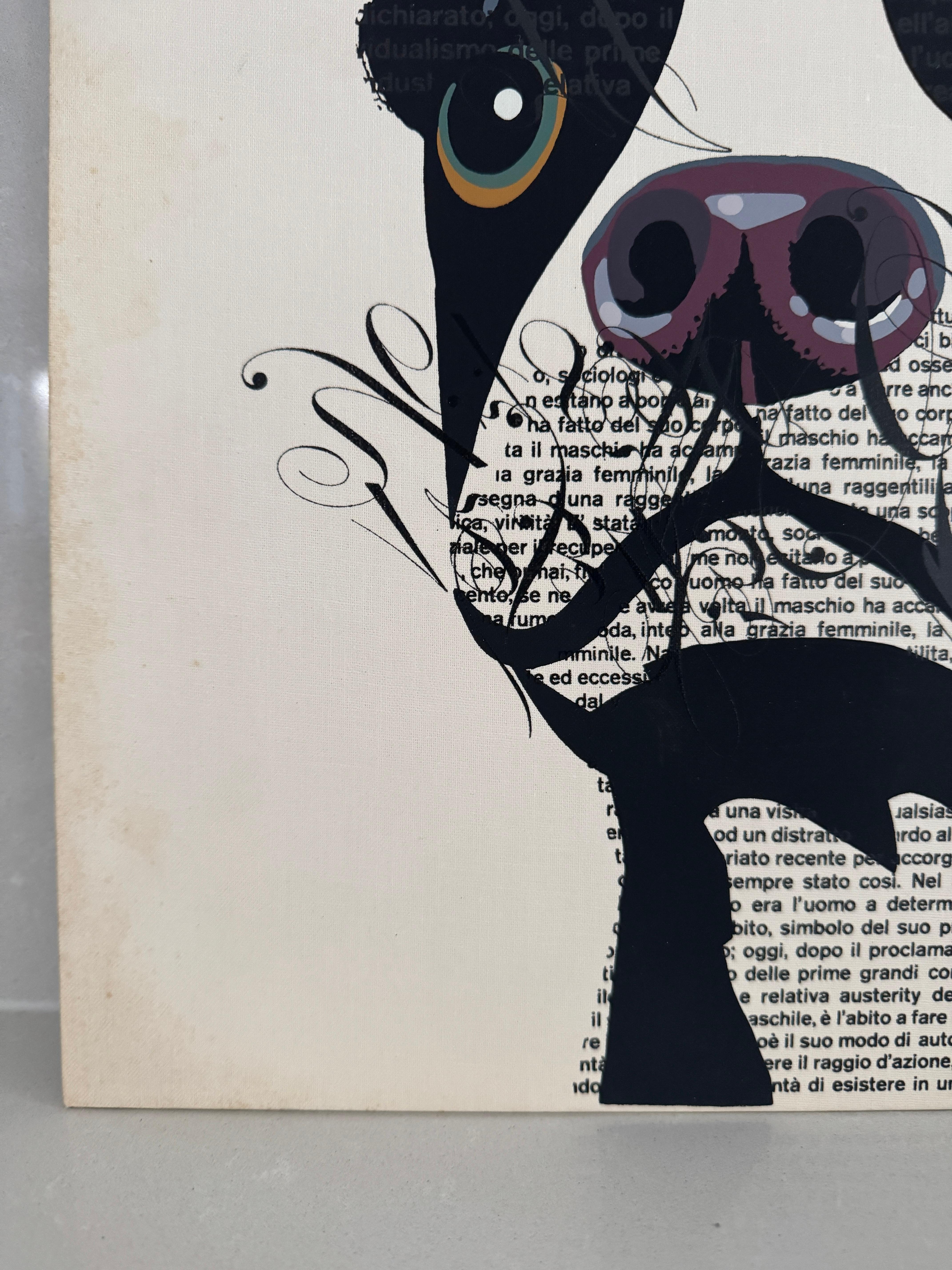 Molded Armando Testa, Squinting Dog, 12-color silkscreen print, 1967, est. 400/500 For Sale