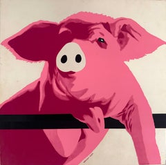Armando Testa, Portrait d'un jeune cochon, sérigraphie en 6 couleurs, 1969