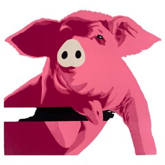 Armando Testa, Portrait d'un jeune cochon, sérigraphie en 6 couleurs, 1969