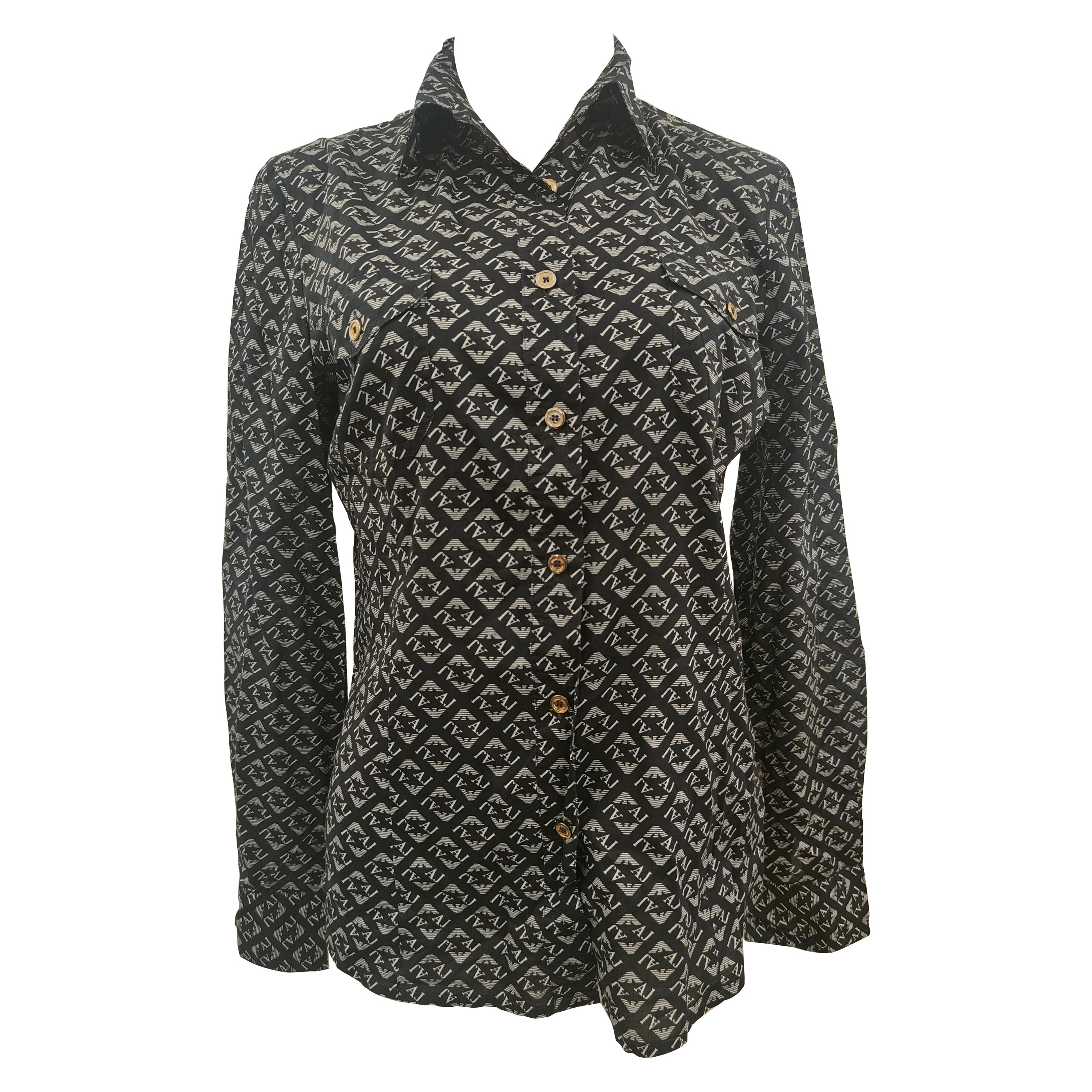 Armani - Chemise en coton bicolore