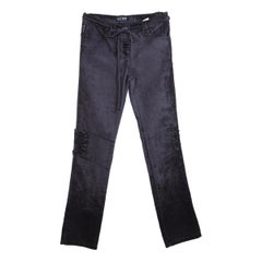Retro Armani Black Cotton Classic Trousers