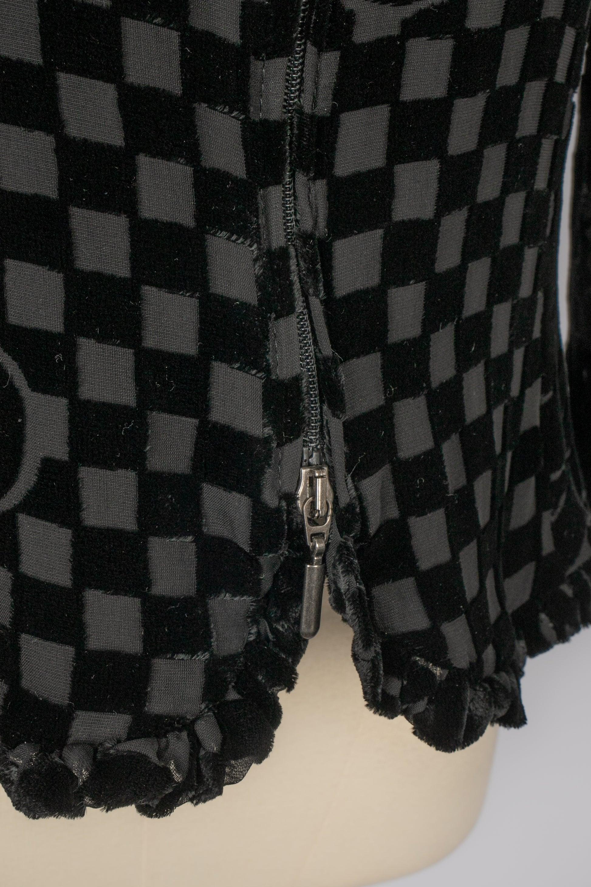 Armani Black Devoured Velvet Jacket For Sale 2