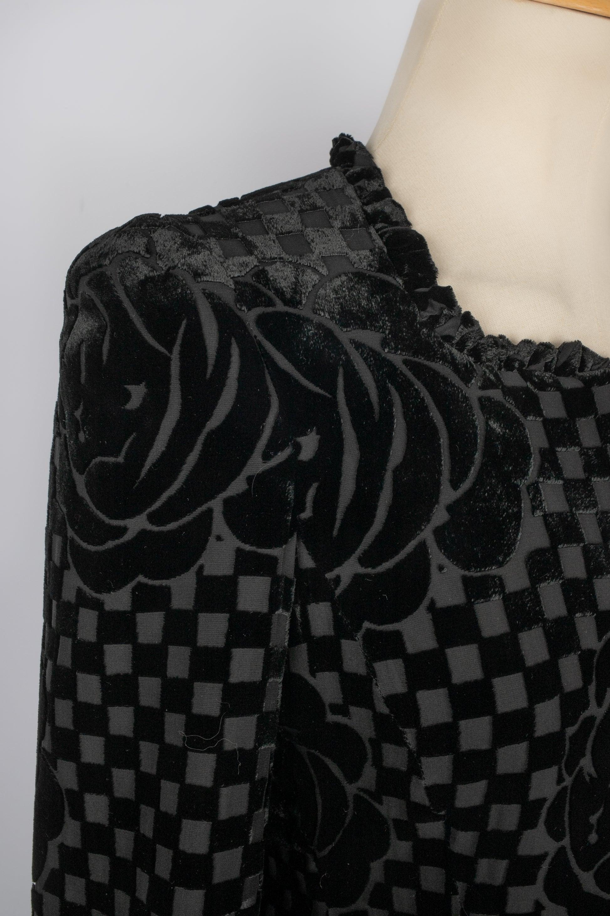 Armani Black Devoured Velvet Jacket For Sale 3