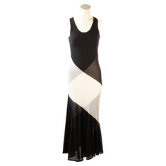 Armani Black & White Maxi Dress 