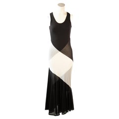 Armani - Robe longue noire et blanche 