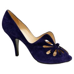 Armani Blue Suede Shoes sz 38 1/2