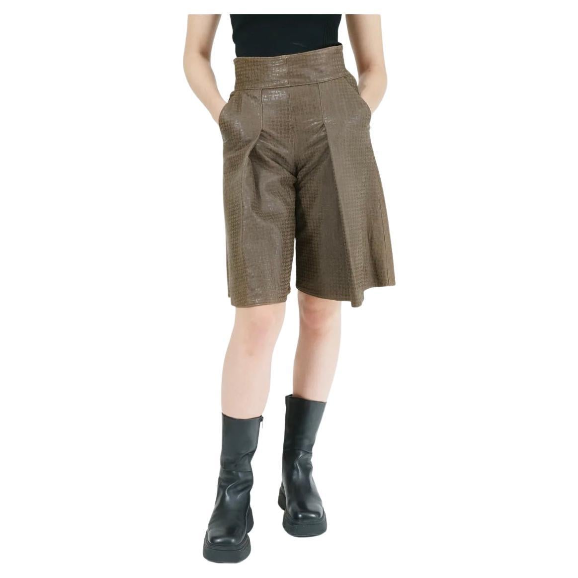Braune Armani-Leder Shorts