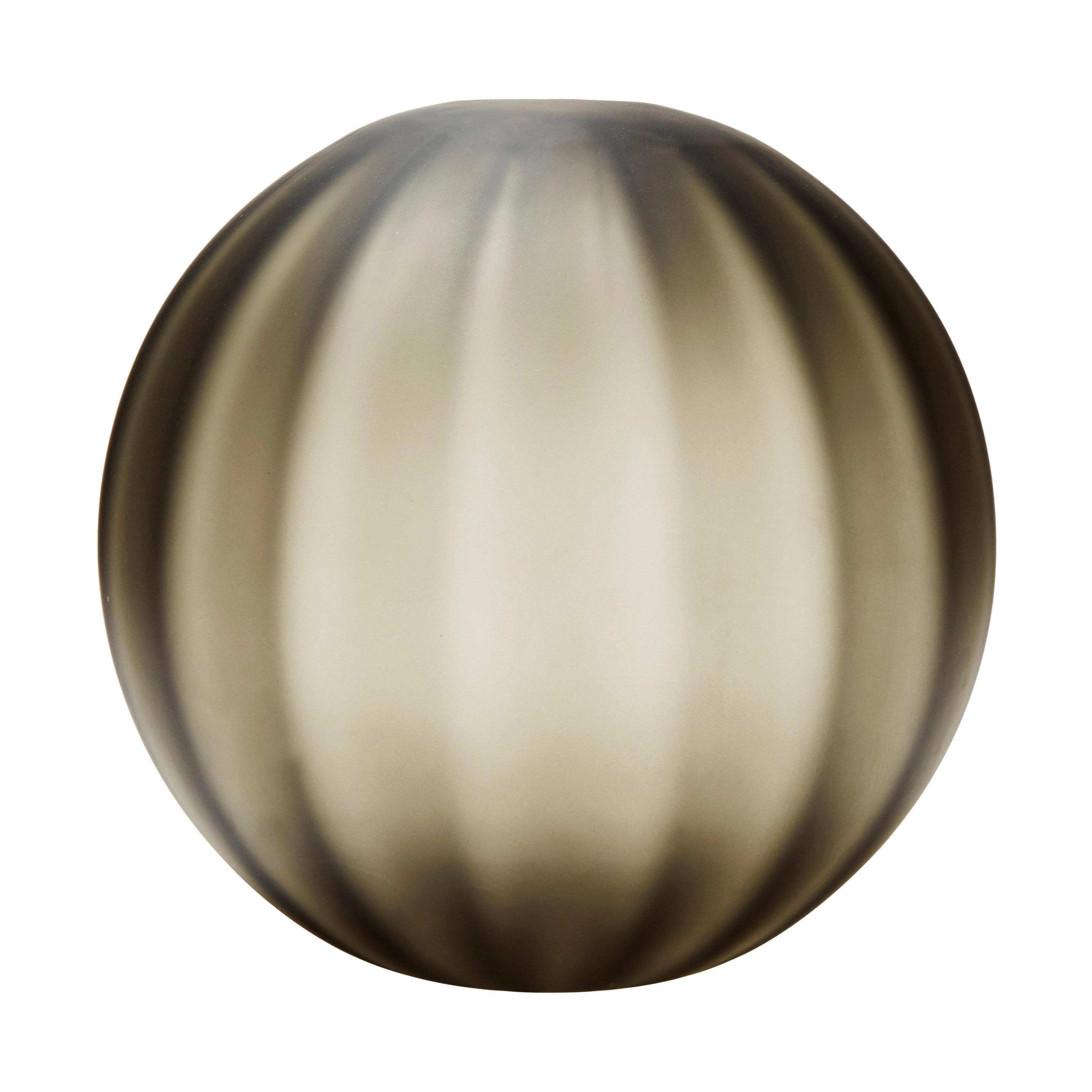 Armani Casa Murano Glass Black Round Vase