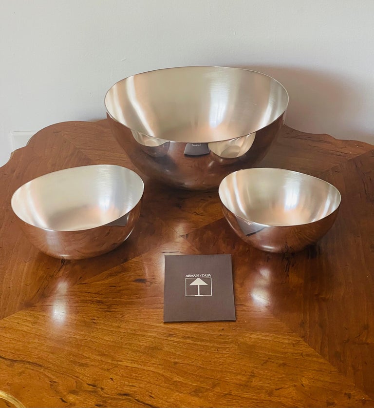 Armani Casa Set of 3 Ginger Bowls Oval Metal For Sale at 1stDibs