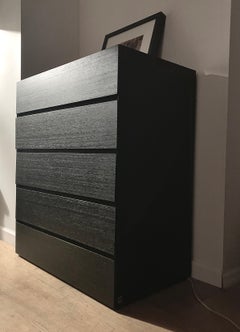 Armani Casa ‘Torino Drawers” Ebonized Brown Black Oak Chest Highboy Cabinet 2015