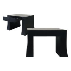 Armani Casa Wood Side Table with Drawer, Signed