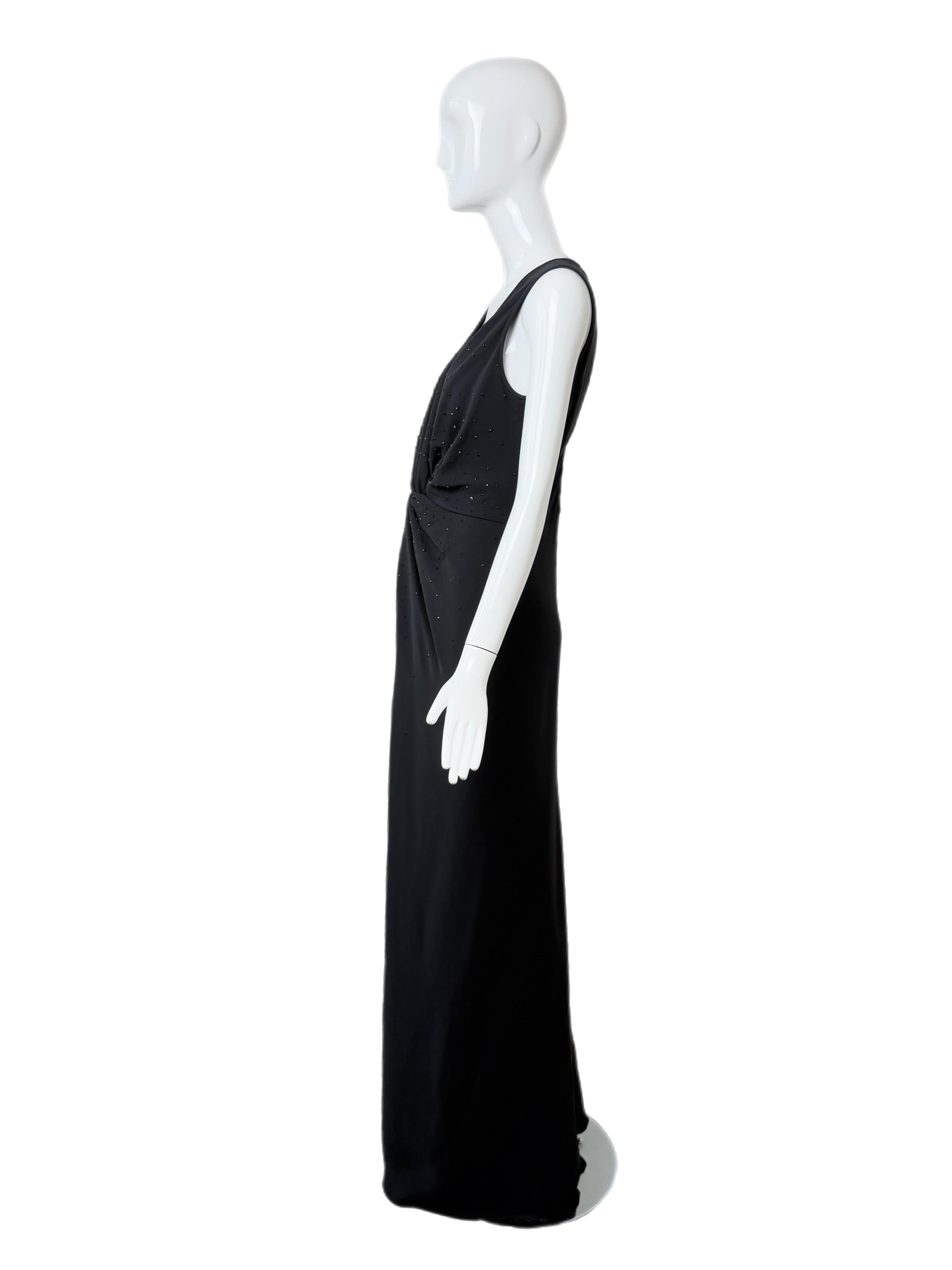 ARMANI COLLEZIONI 2011 Vintage Abendkleid aus Seide mit Verzierungen aus Seide (Schwarz) im Angebot