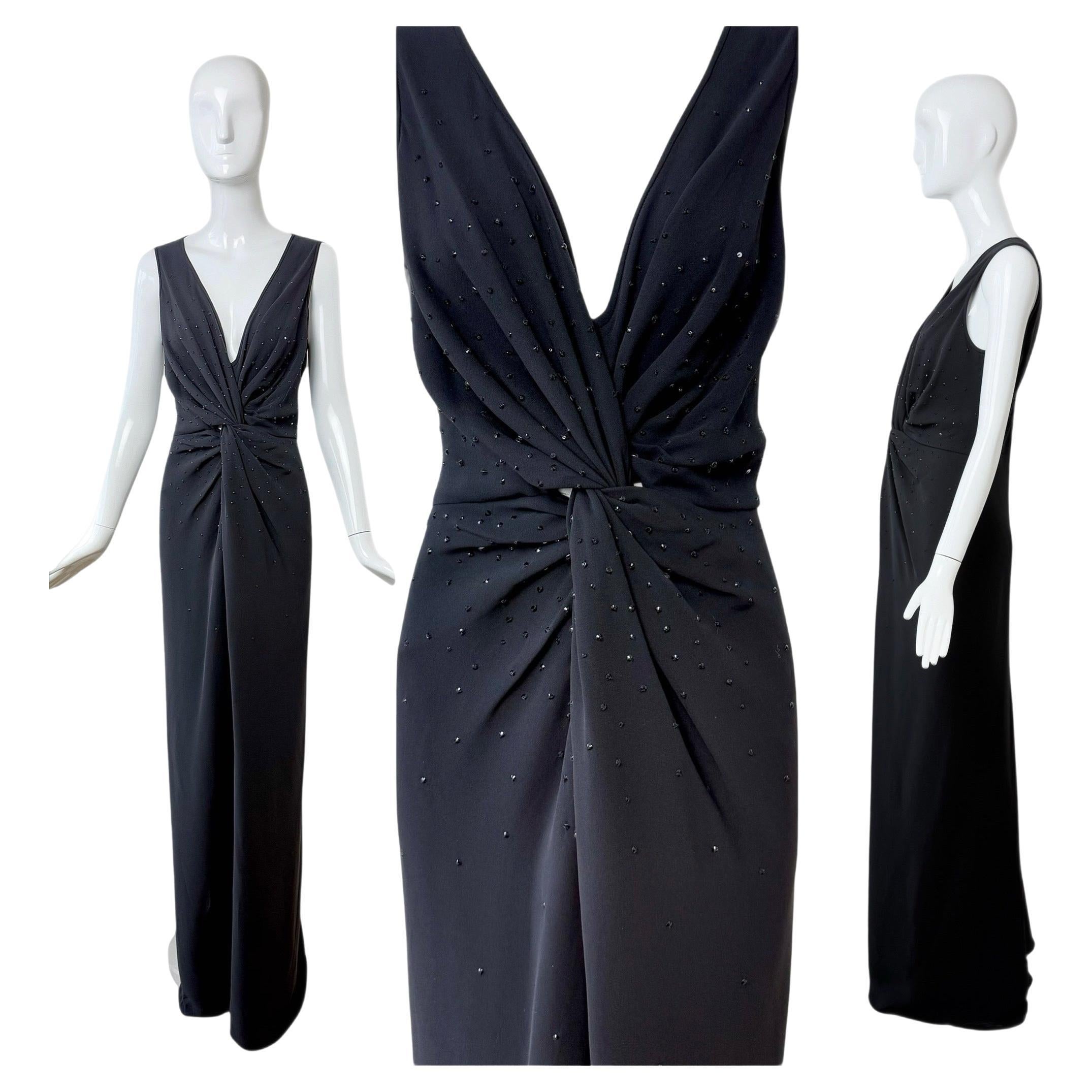ARMANI COLLEZIONI 2011 Vintage Abendkleid aus Seide mit Verzierungen aus Seide