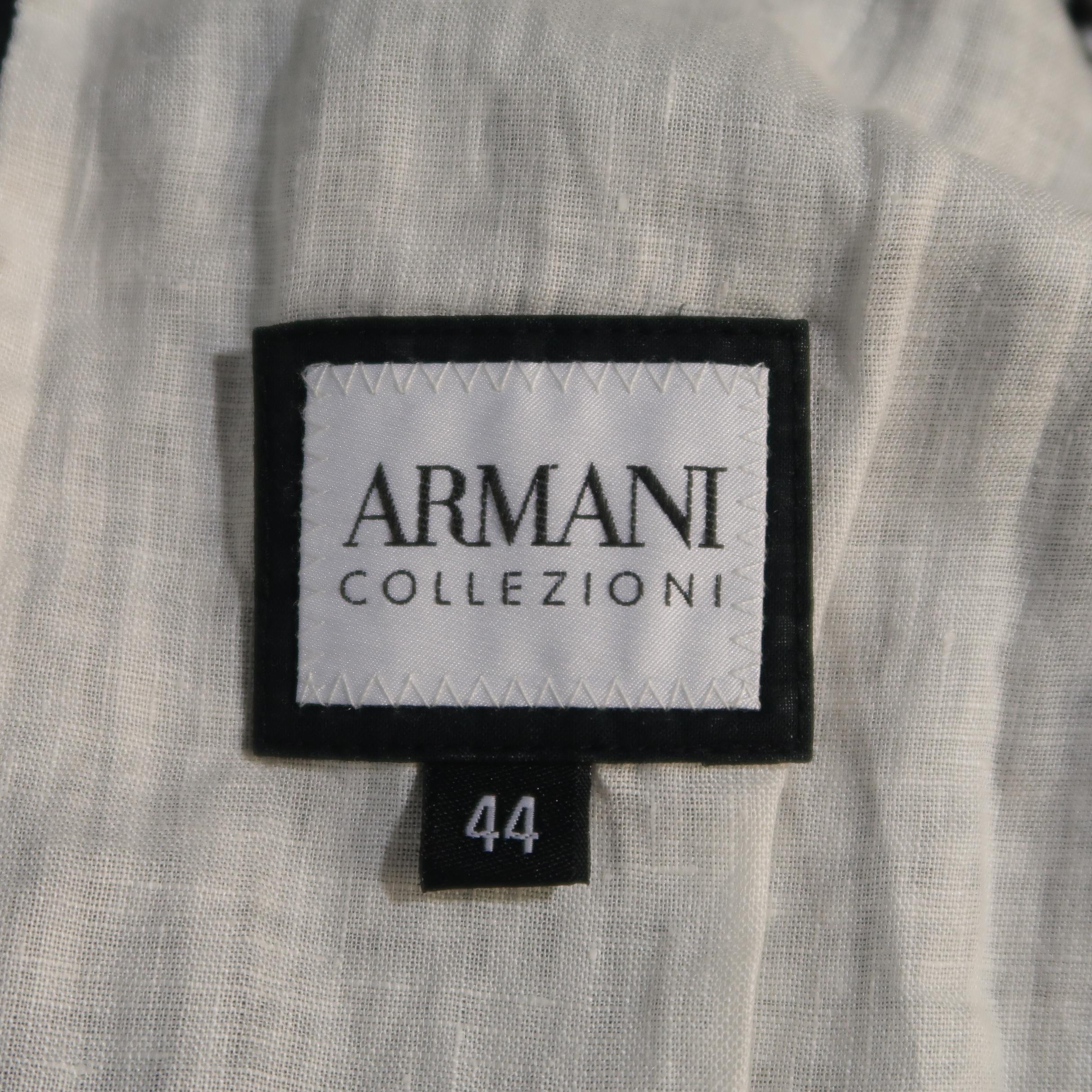 ARMANI COLLEZIONI 34 Regular Black & Grey Checkered Cotton Sport Coat 7