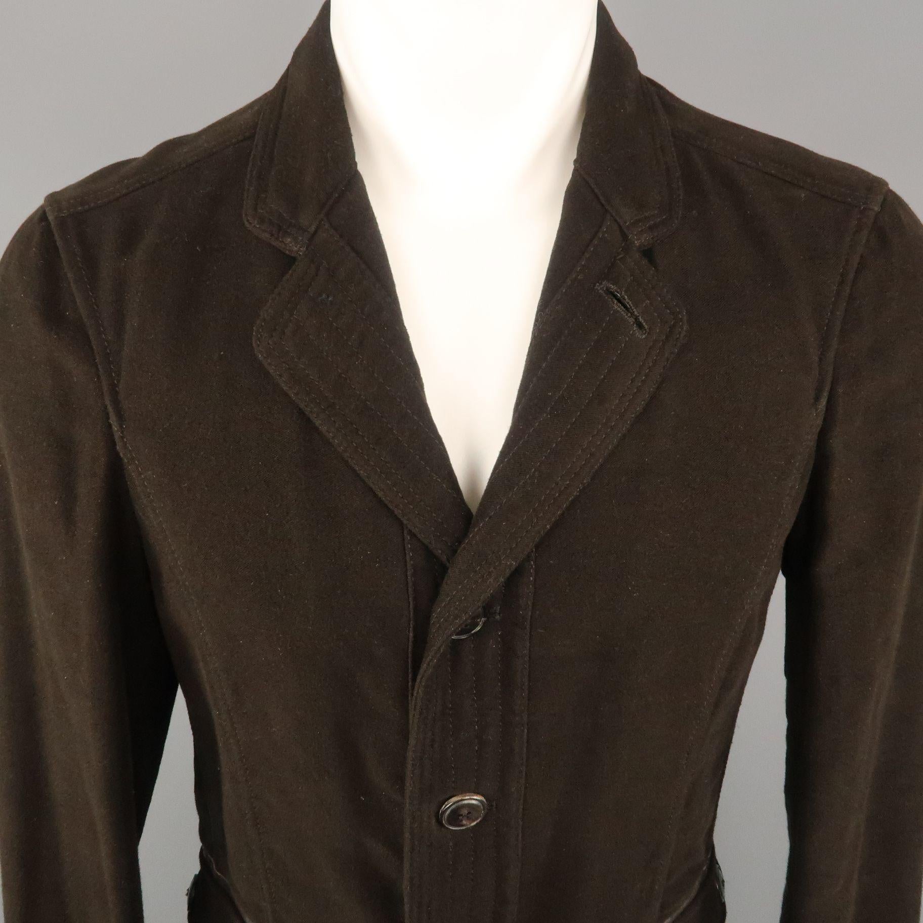 Black ARMANI COLLEZIONI 38 Brown Rayon / Cotton Jacket