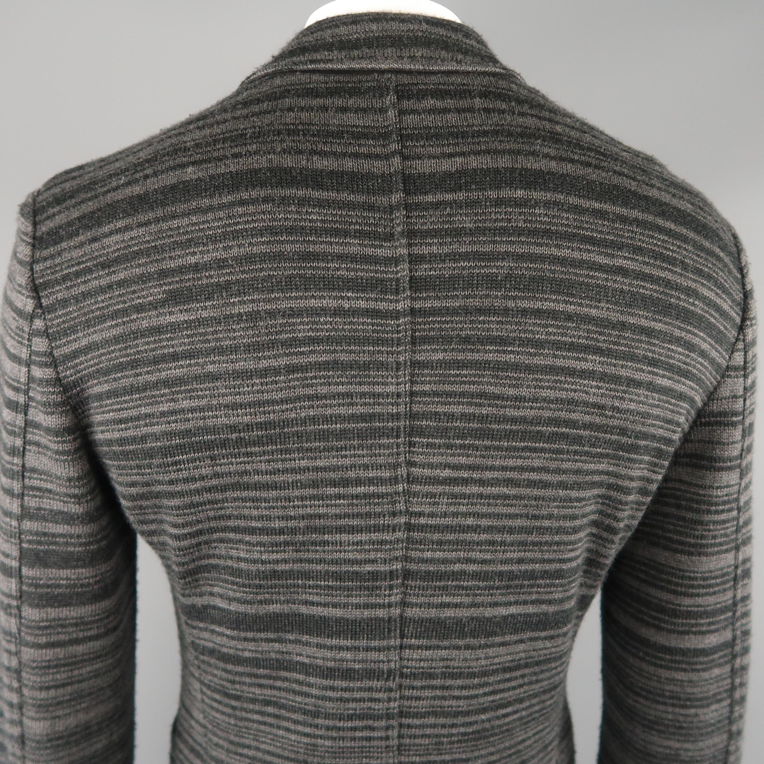 ARMANI COLLEZIONI 40 Grey & Black Stripe Wool Blend Sport Coat 4