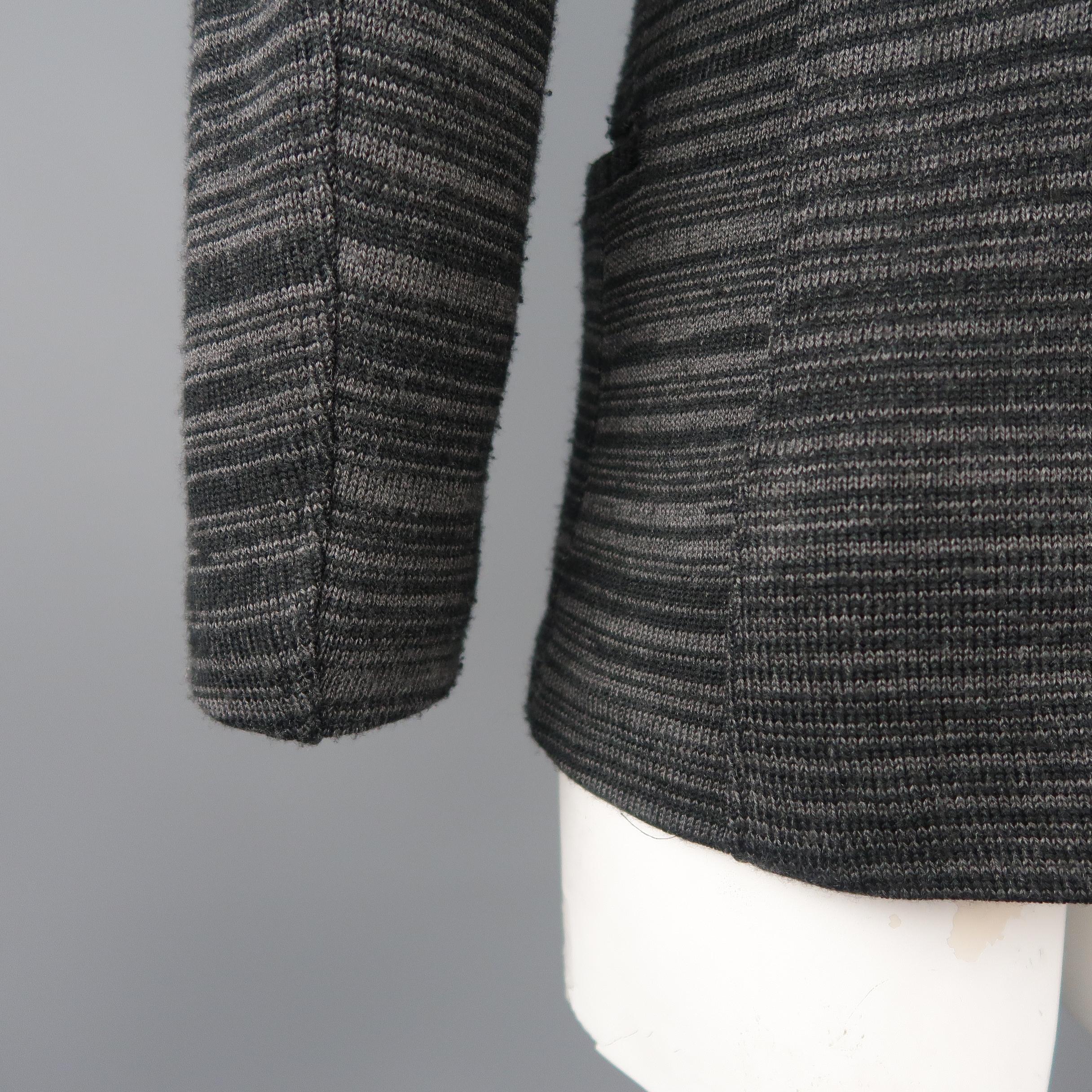 ARMANI COLLEZIONI 40 Grey & Black Stripe Wool Blend Sport Coat 5