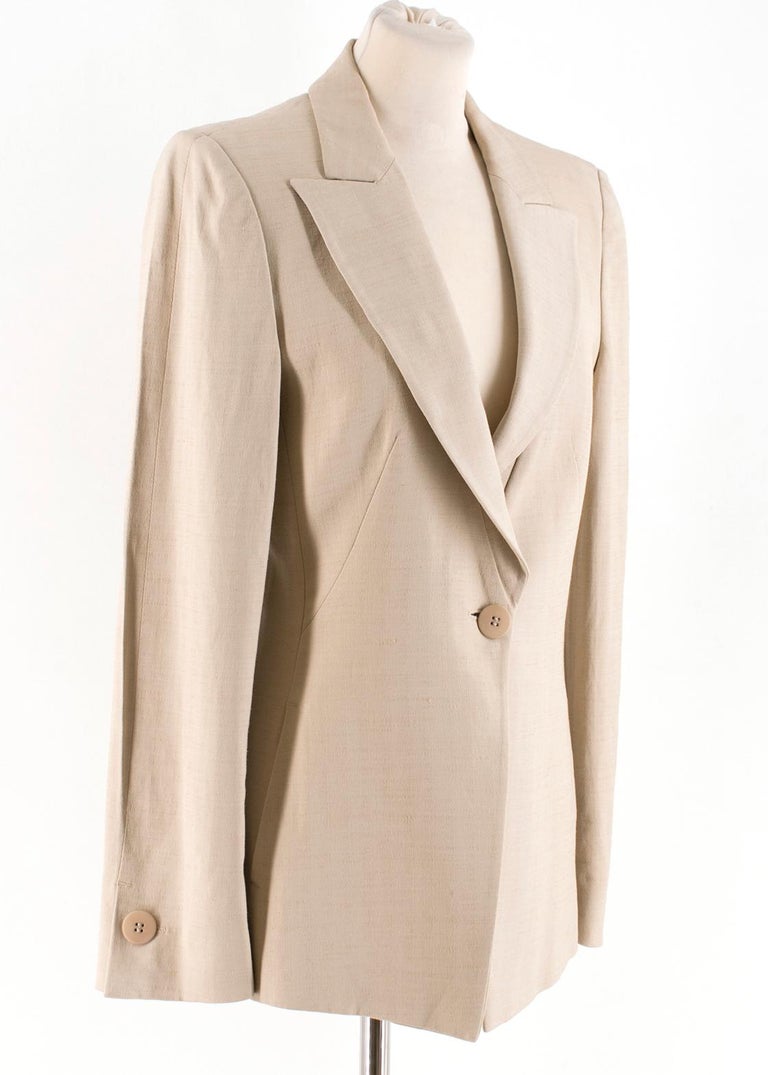 Armani Collezioni Beige Blazer and Trousers Set US 8 For Sale at 1stDibs