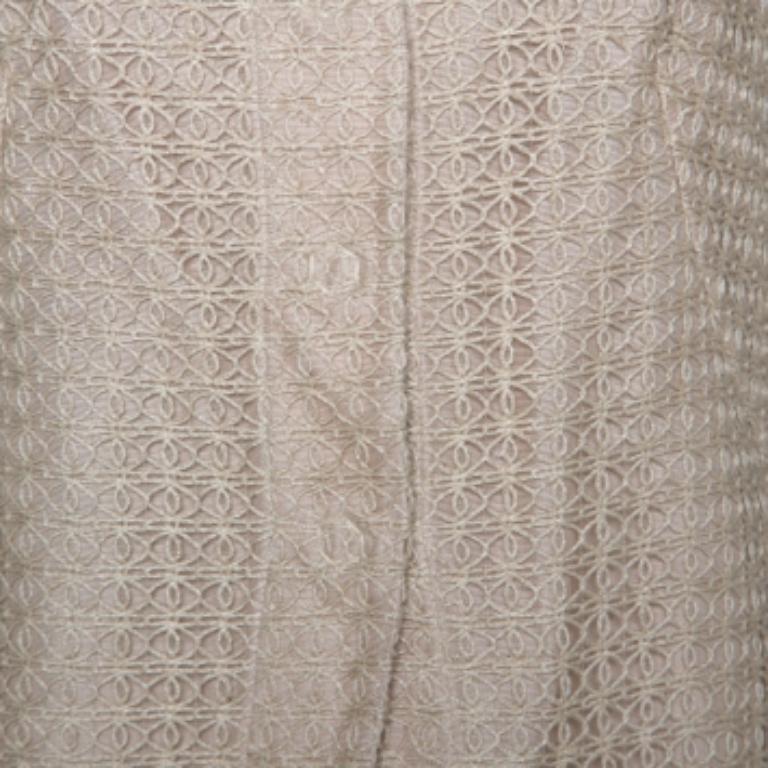 Armani Collezioni Beige Lace Overlay Detail Jacket L im Angebot 3
