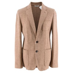 Armani Collezioni Beige Marl Fleece Wool Single Breasted Blazer - US XL