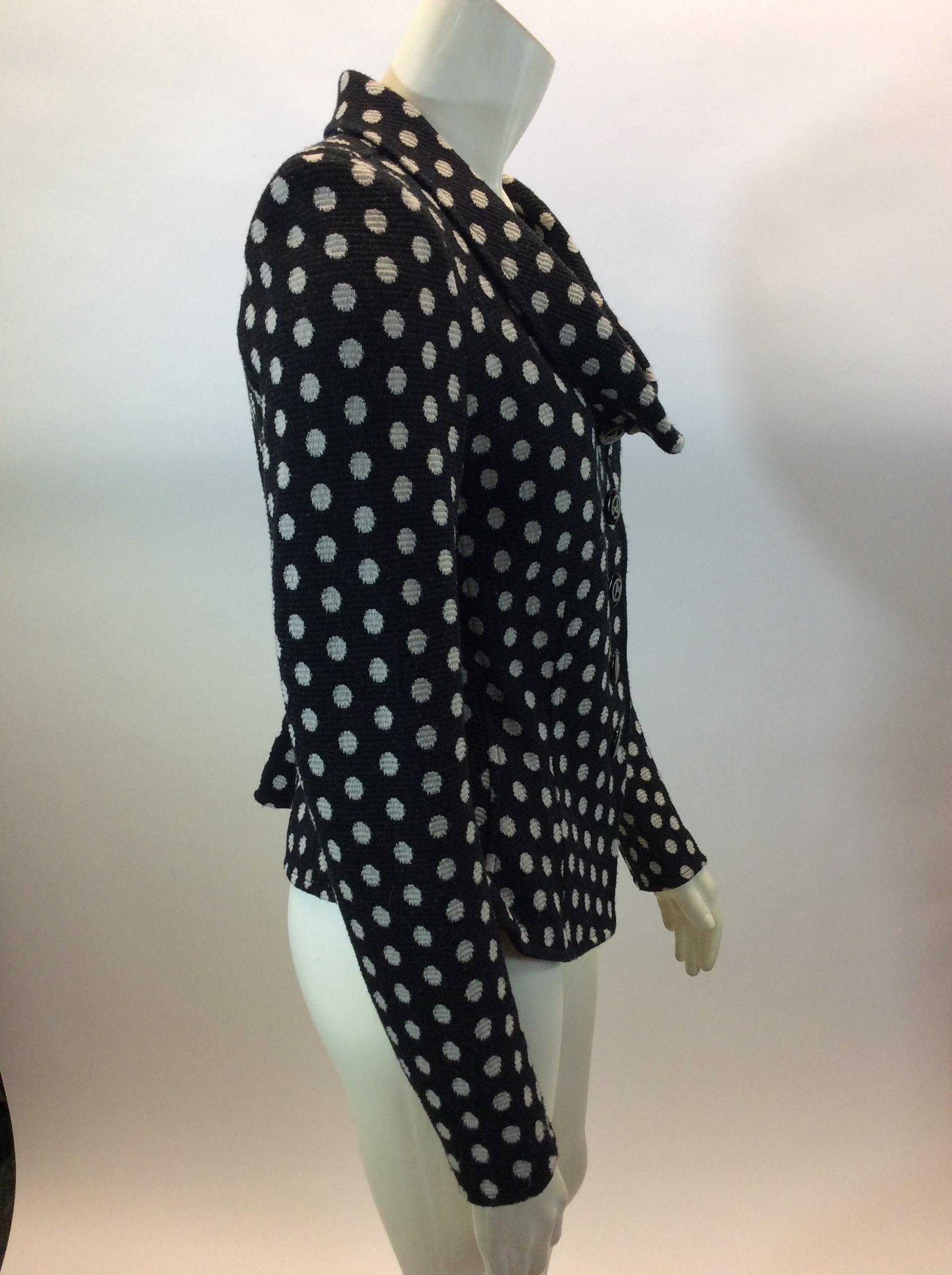 Armani Collezioni Black and White Polka Dot Jacket In Excellent Condition For Sale In Narberth, PA