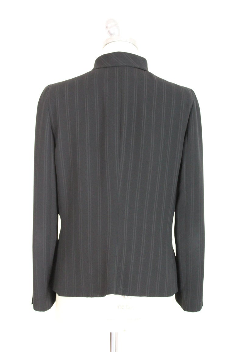 Armani Collezioni Black Bow Classic Pinstripe Evening Jacket For Sale ...