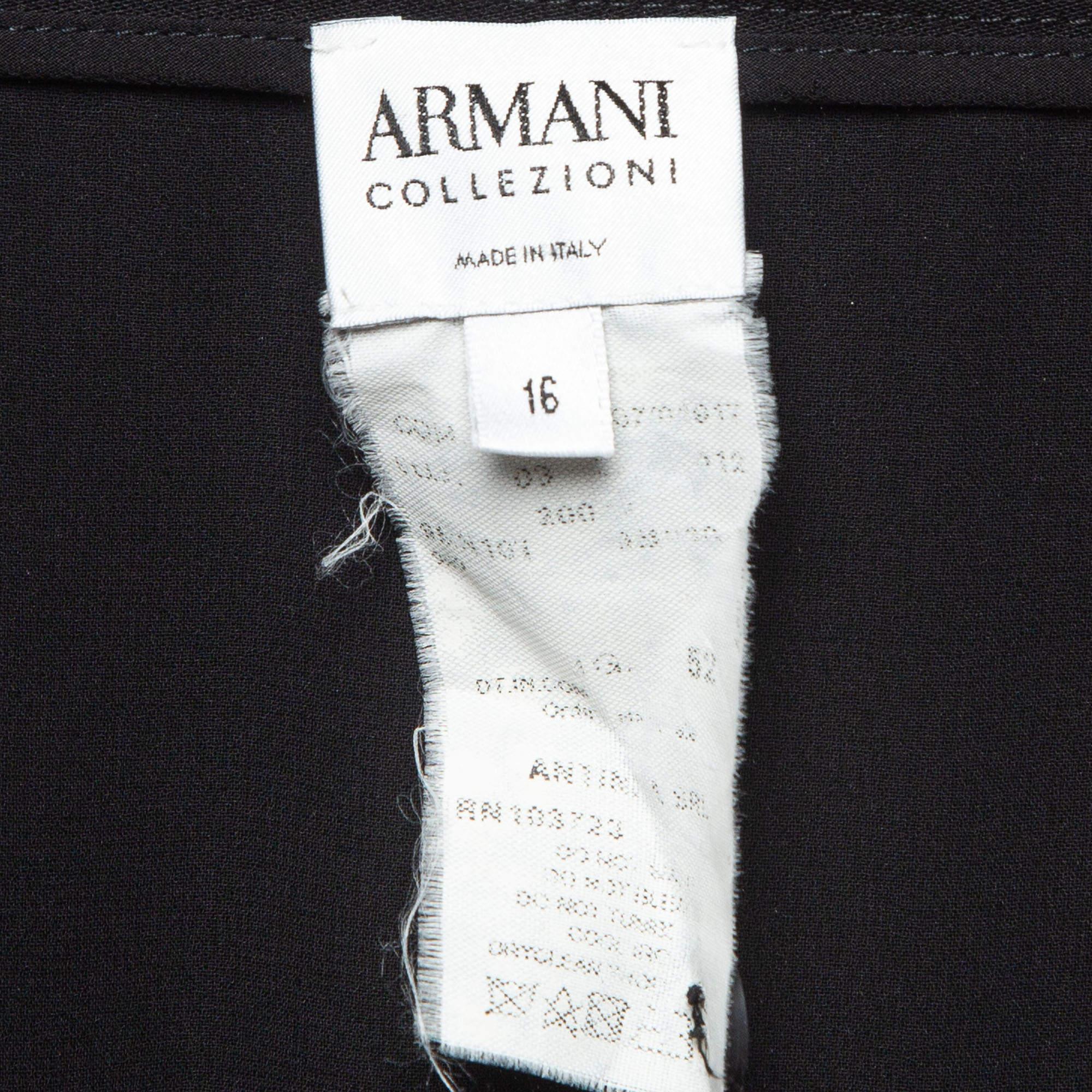 Women's Armani Collezioni Black Crepe Formal Pencil Skirt XL For Sale