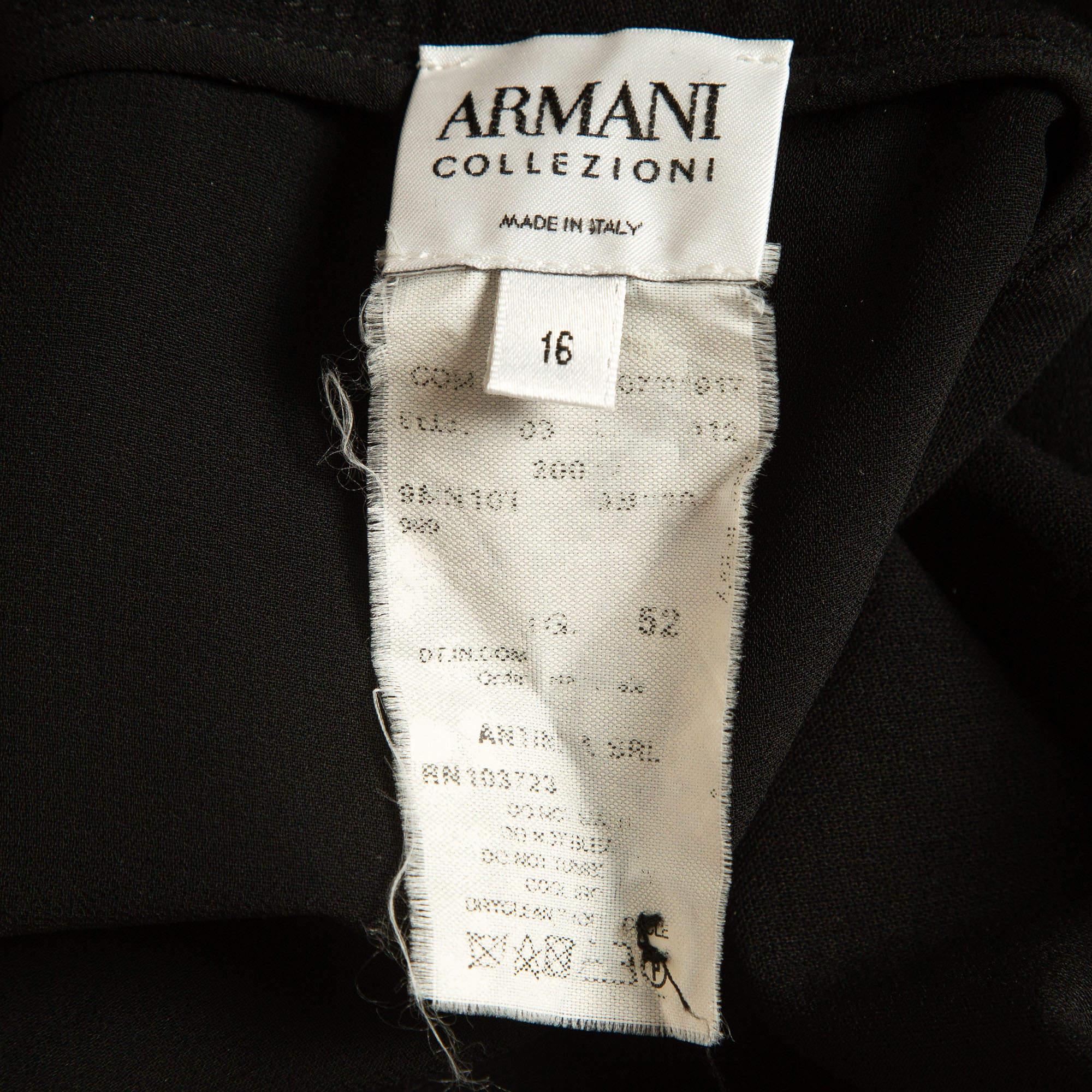 Armani Collezioni Black Crepe Formal Pencil Skirt XL For Sale 1