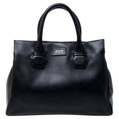 Armani Collezioni Black Leather Tote