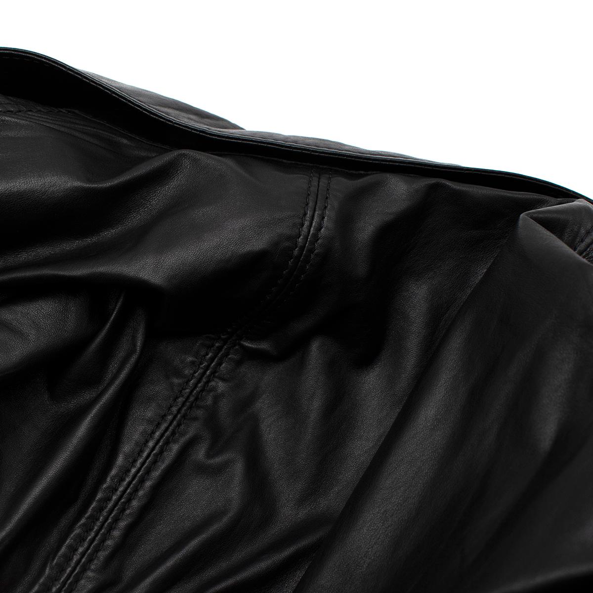 Armani Collezioni Black Nappa Lambskin Tailored Jacket - US L 6