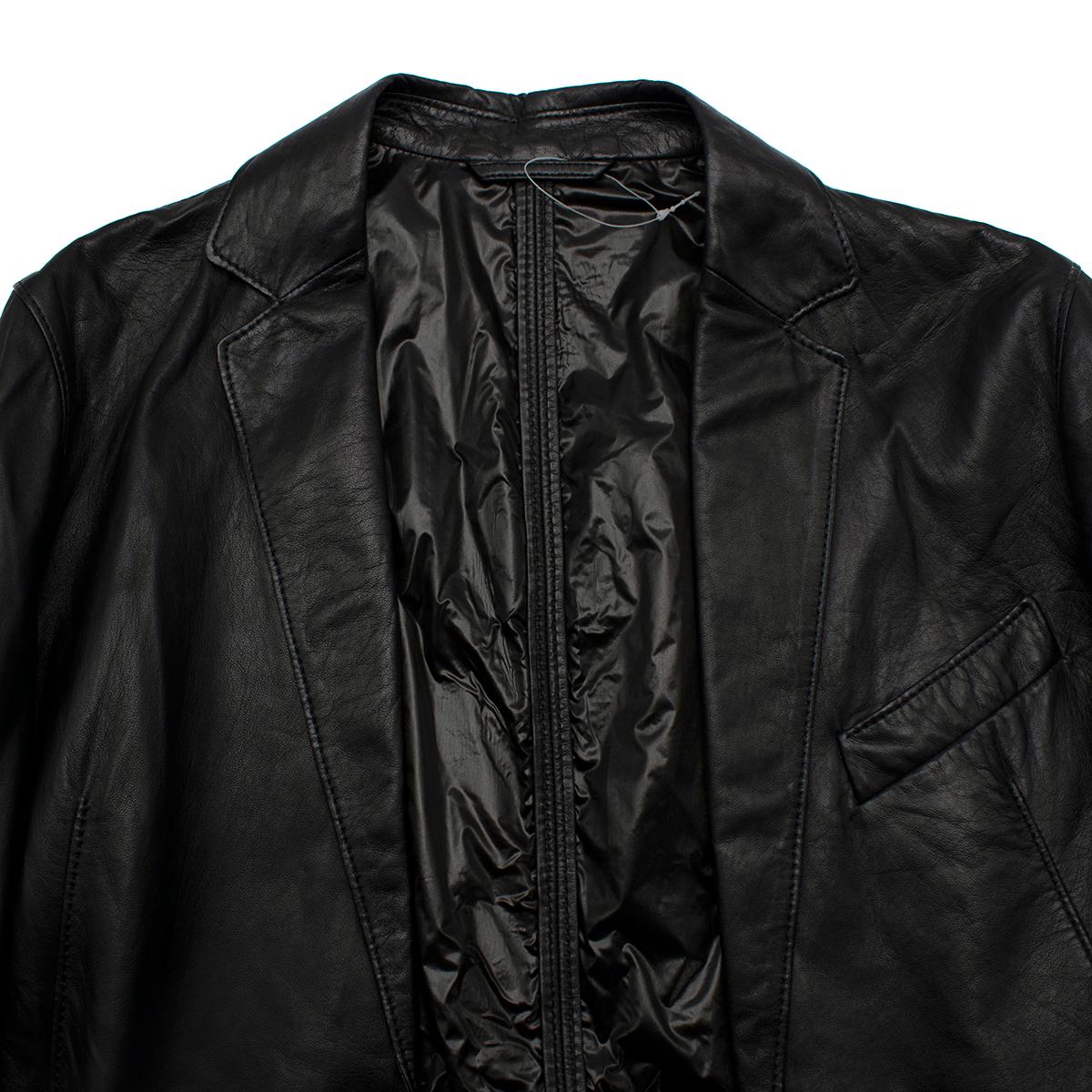 Men's Armani Collezioni Black Nappa Lambskin Tailored Jacket - US L